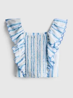 1,5-8 años | Blusa con escote cuadrado fruncido
