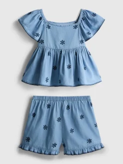 1,5-9 años | Blusa y pantalones cortos de cambray