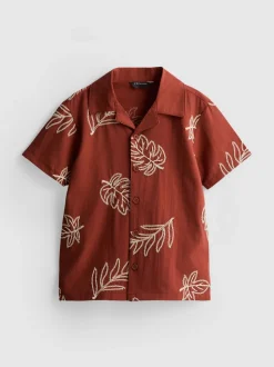 1,5-9 años | Camisa con bordado de hojas