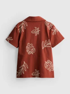 1,5-9 años | Camisa con bordado de hojas