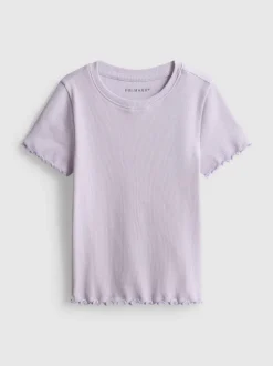 1,5-8 años | Camiseta acanalada con ribete ondulado