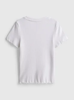 1,5-8 años | Camiseta acanalada con ribete ondulado