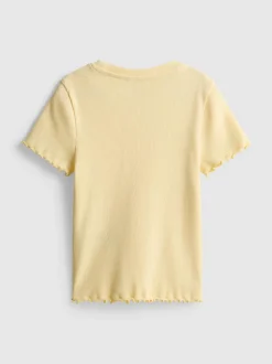 1,5-8 años | Camiseta acanalada con ribete ondulado