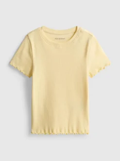 1,5-8 años | Camiseta acanalada con ribete ondulado