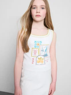 7-15 años | Camiseta sin mangas con pespuntes