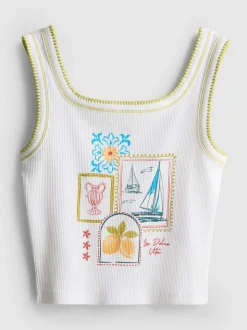 7-15 años | Camiseta sin mangas con pespuntes