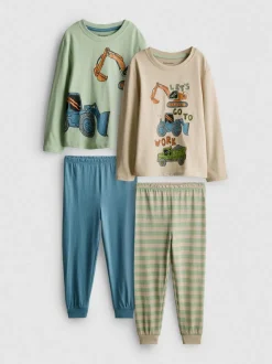 1-8 años | Pack de 2 pijamas con excavadoras