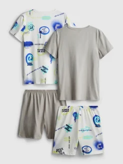 7-15 años | Pack de 2 pijamas cortos con grafitis