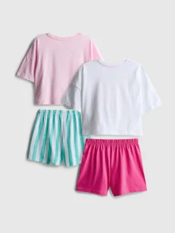 7-15 años | Pack de 2 pijamas cortos con hibiscos