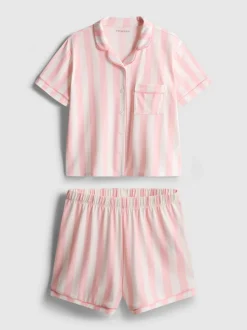 5-15 años | Pijama corto con camisa a rayas