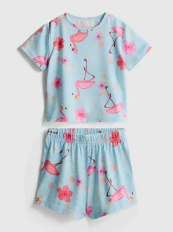 1,5-8 años | Pijama corto con camisa y flamencos