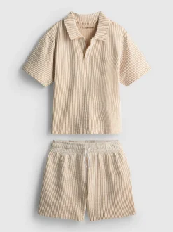 1,5-9 años | Set de camisa a rayas y pantalón corto