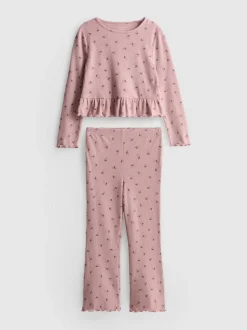 1-9 años | Top con péplum y leggings de canalé