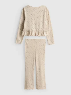 1-9 años | Top con péplum y leggings de canalé