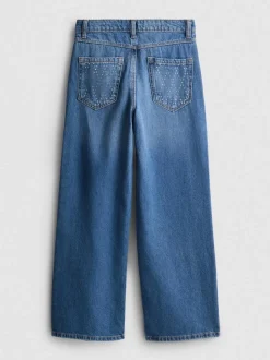 7-15 años | Vaqueros anchos con strass y algodón puro