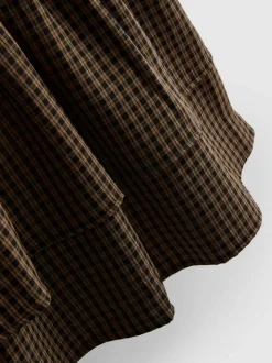 7-15 años | Vestido fruncido con vuelo a cuadros