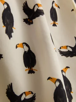 Bañador con estampado de tucán y cintura con cordón