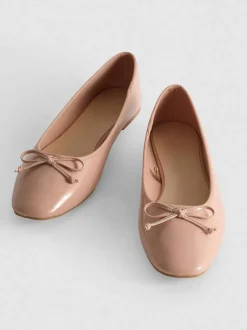 Bailarinas de piel sintética con lazo