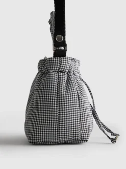Bandolera a cuadros vichy con cordón de ajuste