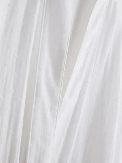 Bata midi de algodón con textura plumeti