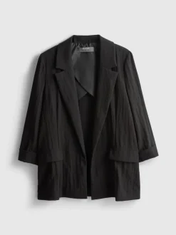Blazer con solapas de muesca texturizada