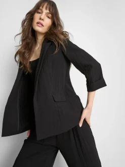 Blazer con solapas de muesca texturizada