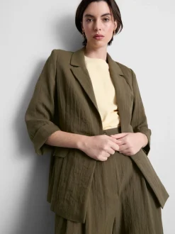 Blazer con solapas de muesca texturizada