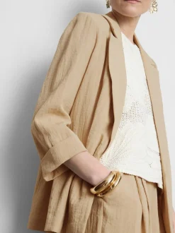 Blazer con solapas de muesca texturizada