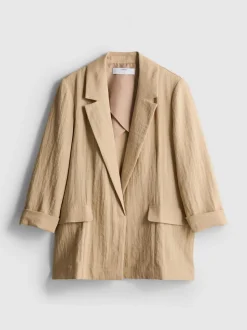 Blazer con solapas de muesca texturizada
