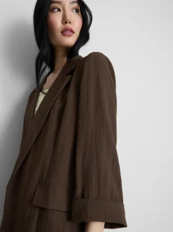 Blazer con solapas de muesca texturizada