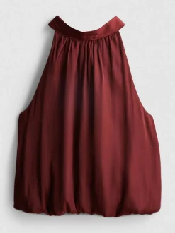 Blusa abullonada con escote halter