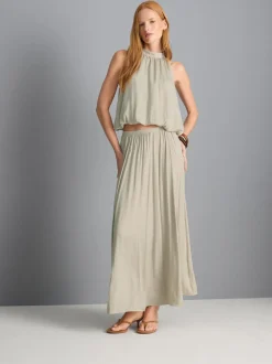 Blusa abullonada con escote halter
