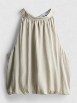 Blusa abullonada con escote halter