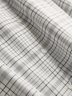 Blusa de cuello alto a cuadros con mucho algodón