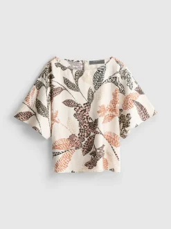 Blusa estampada con mangas