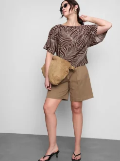 Blusa estampada con mangas