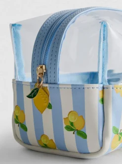 Bolsa de maquillaje con estampado de limones