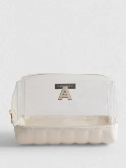 Bolsa de maquillaje transparente con inicial