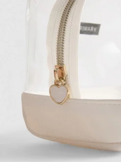 Bolsa de maquillaje transparente con inicial