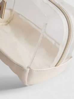 Bolsa de maquillaje transparente con inicial