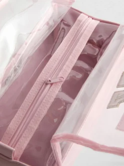 Bolsa de maquillaje transparente con inicial