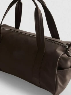 Bolso cilíndrico con bolsillo y cremallera