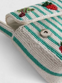 Bolso de hombro con adornos de verduras de cuentas