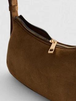 Bolso de hombro de antelina