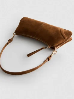 Bolso de hombro de antelina
