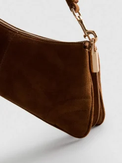 Bolso de hombro de antelina