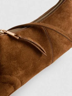 Bolso de hombro de antelina