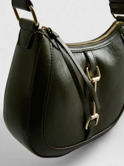 Bolso de hombro de piel sintética con adorno