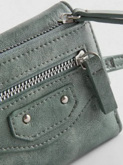 Bolso de mano con cremallera integral y muñequera