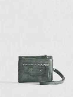 Bolso de mano con cremallera integral y muñequera